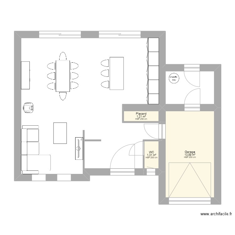 Maison Bourecq. Plan de 3 pièces et 16 m2