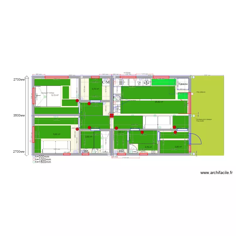 barn2 отзеркаленный Яхрома эл ТП. Plan de 