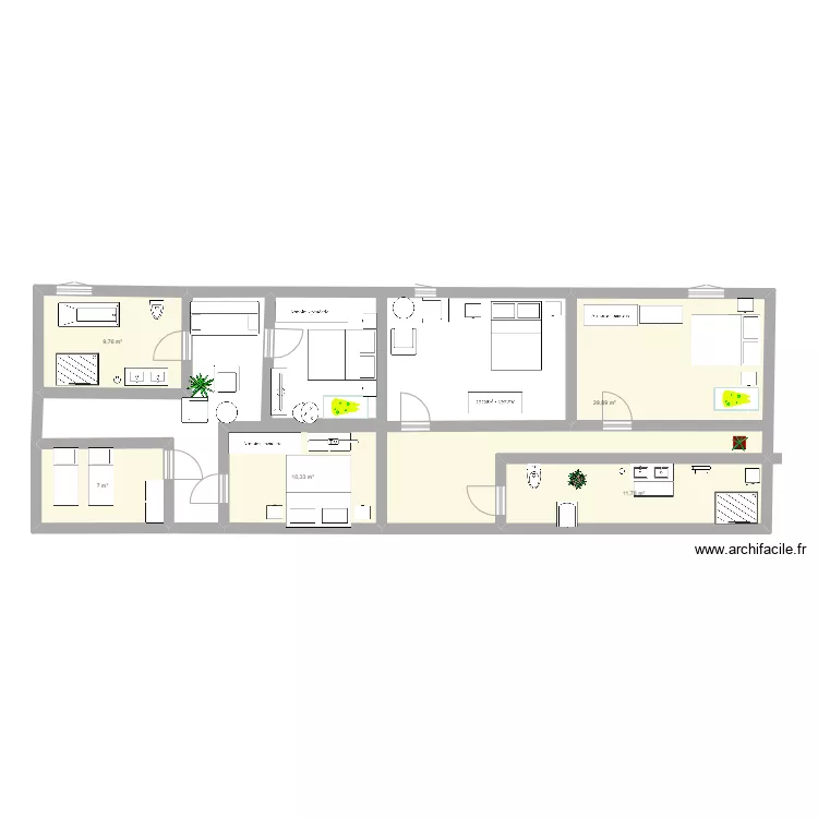 et&eacute;ge gite. Plan de 