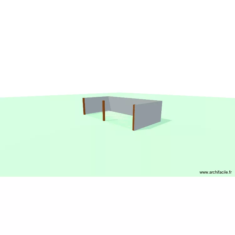 cabane Manu. Plan de 1  et 46 m²