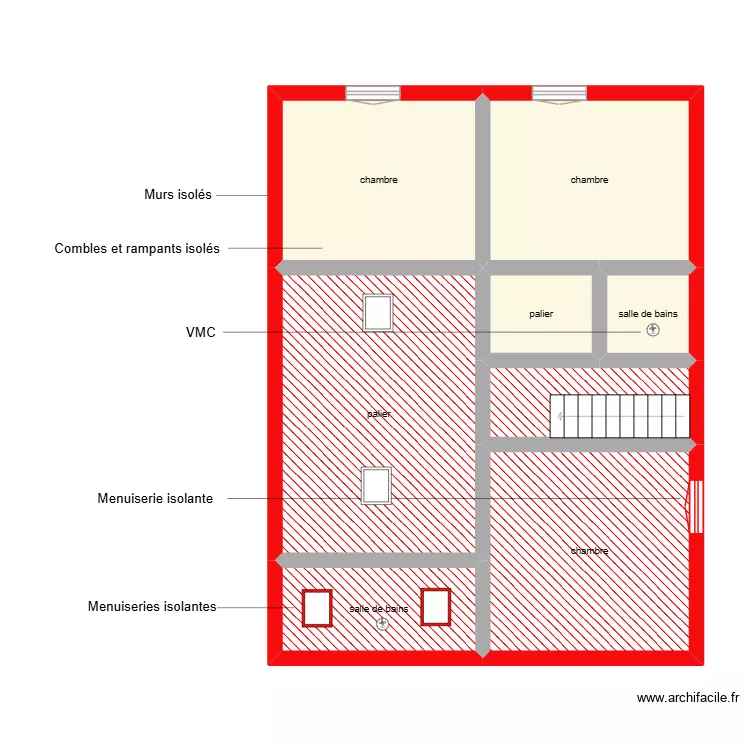 gendrot r+1 &eacute;tape 1. Plan de 8  et 71 m²