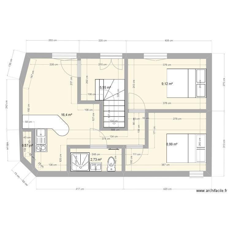 plan de appart 1 bis. Plan de 0 pièce et 0 m2