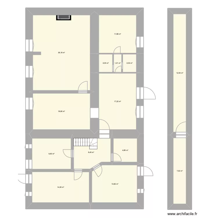 La Chreu. Plan de 14 pièces et 157 m²