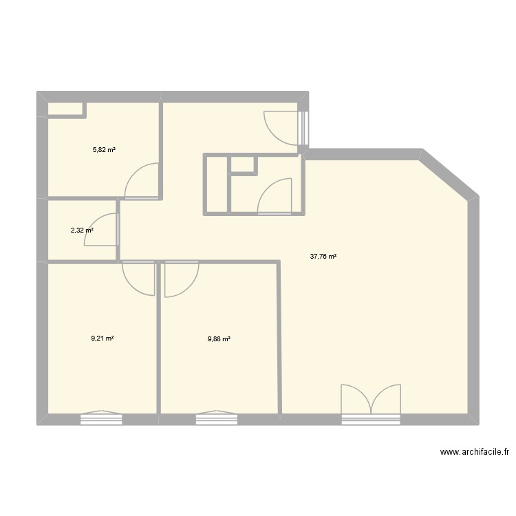 gembrecq capbreton. Plan de 5 pièces et 65 m2