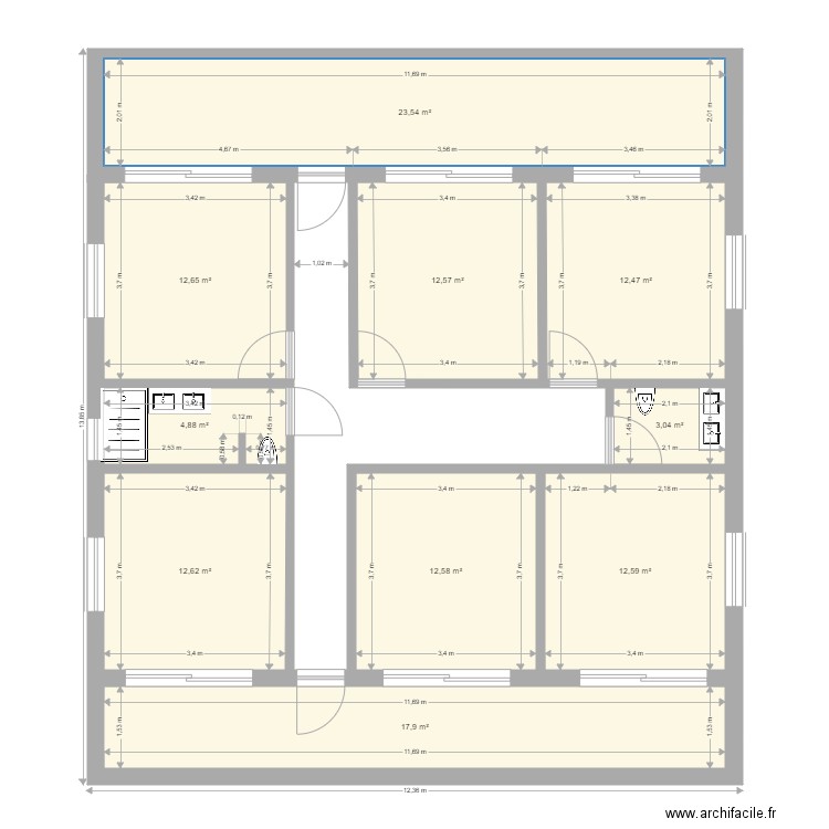 GG Level 1 v1.4. Plan de 10 pièces et 125 m2