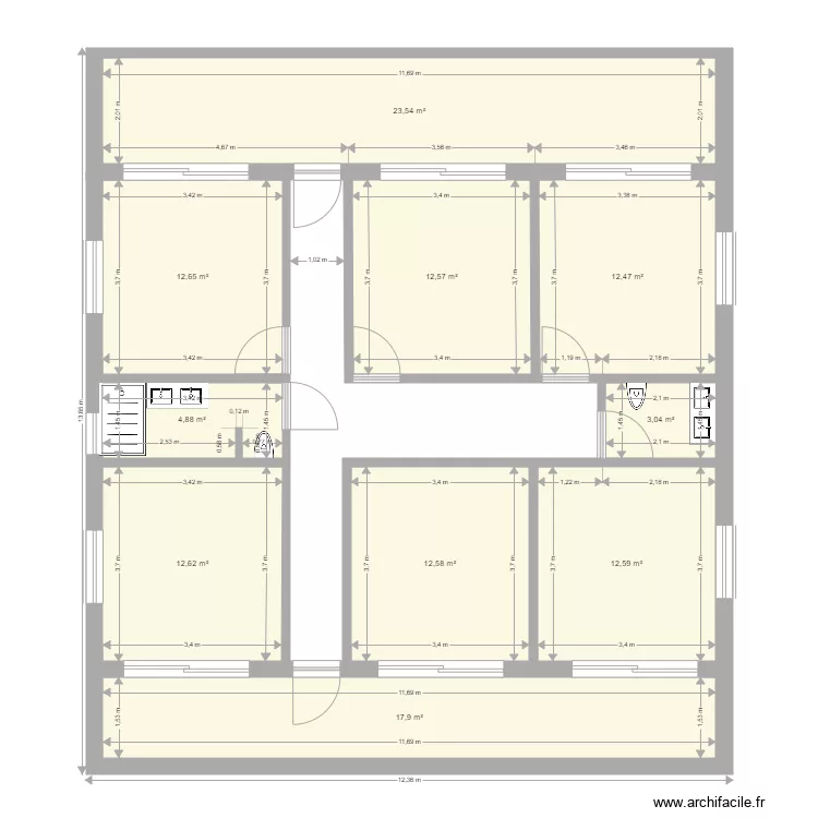 GG Level 1 v1.4. Plan de 10 pièces et 125 m²