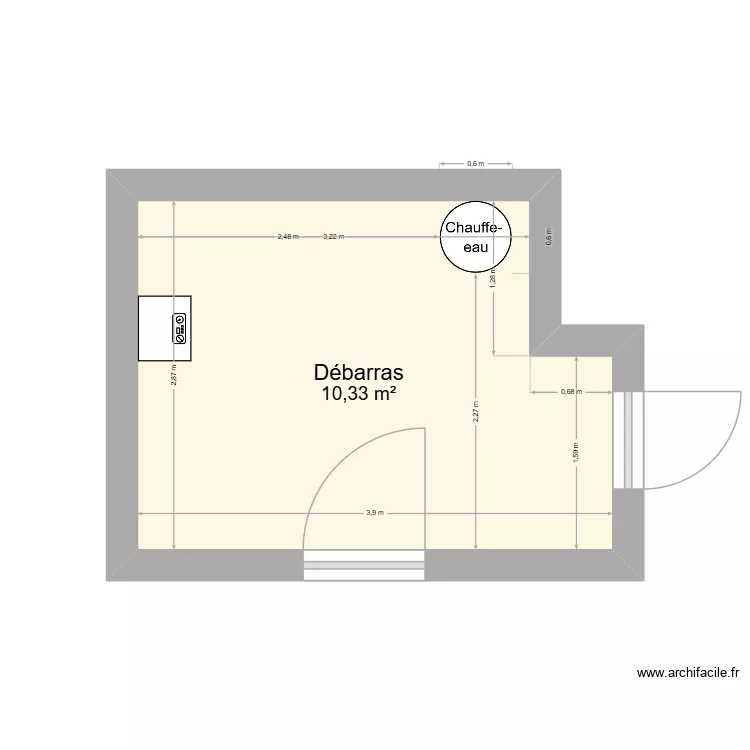Débarras Monpazier. Plan de 1 et 10 m² Débarras Monpazier. Plan de 1 et 10 m²