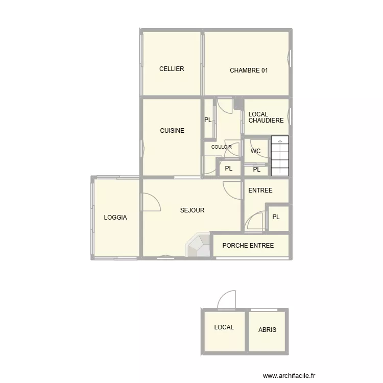 RODILHAN RDC GAYE. Plan de 18  et 41 m²