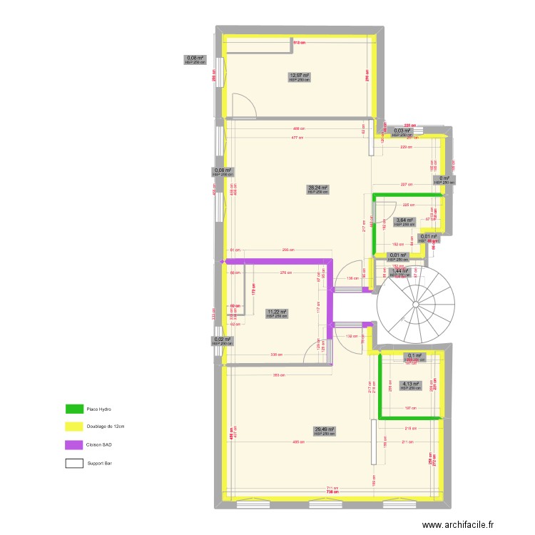 19 TIVOLI N+1 PLAN PLÂTRERIE. Plan de 15 pièces et 91 m2