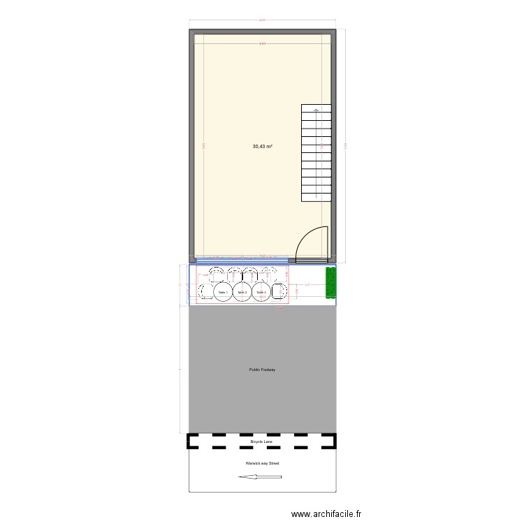 Iris. Plan de 1 pièce et 30 m2