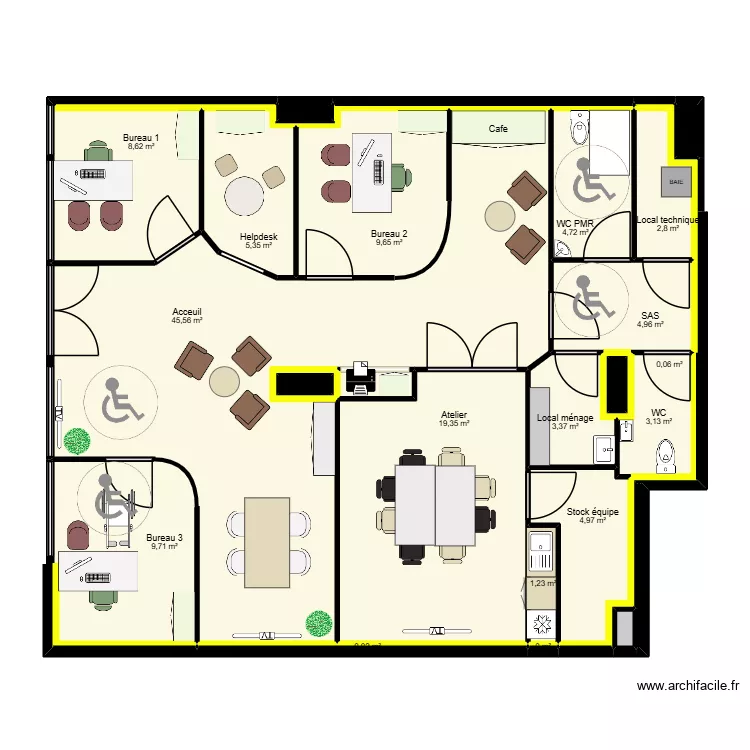 B&eacute;ziers nv local - v3.4. Plan de 25  et 127 m²