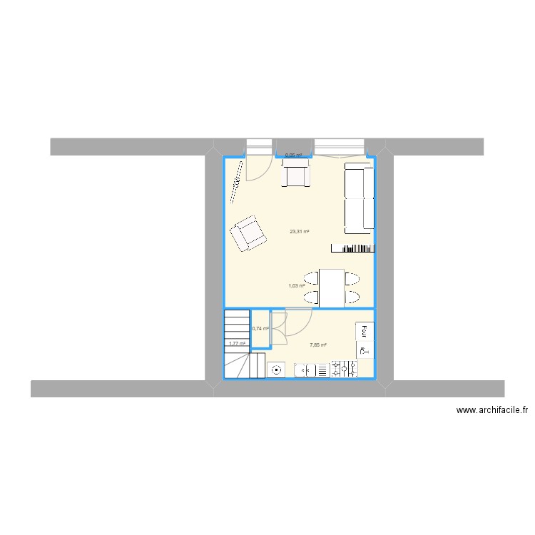 Maison Valentin. Plan de 19 pièces et 69 m2