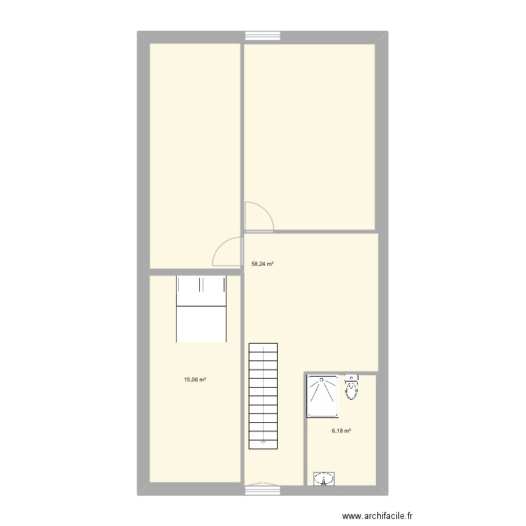 Chambre enfants. Plan de 3 pièces et 103 m2