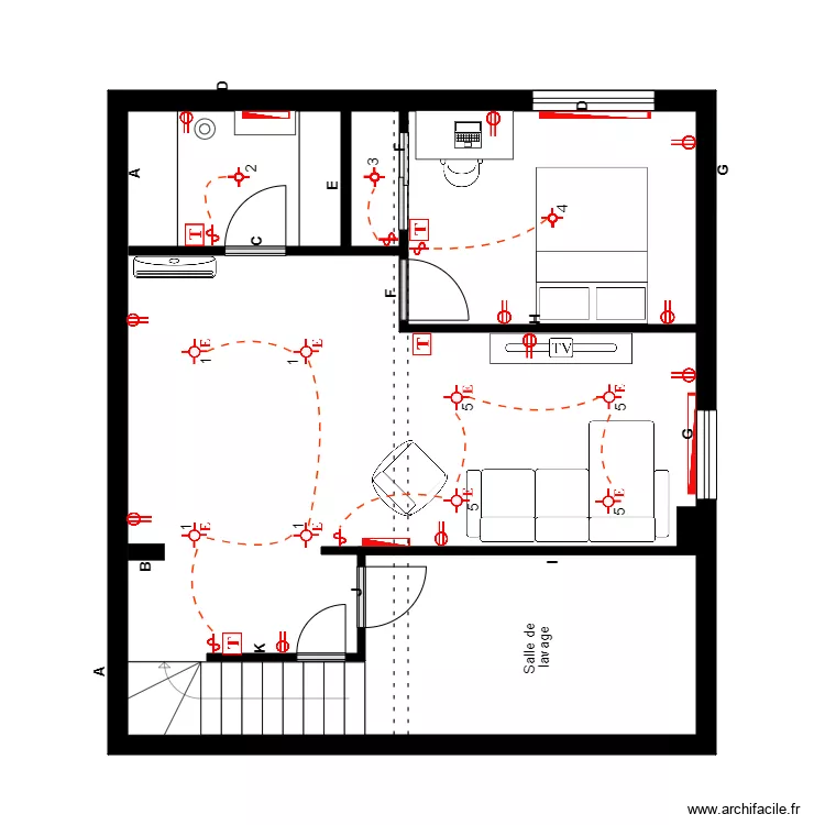 daigle s-sol &Eacute;lectrique. Plan de 