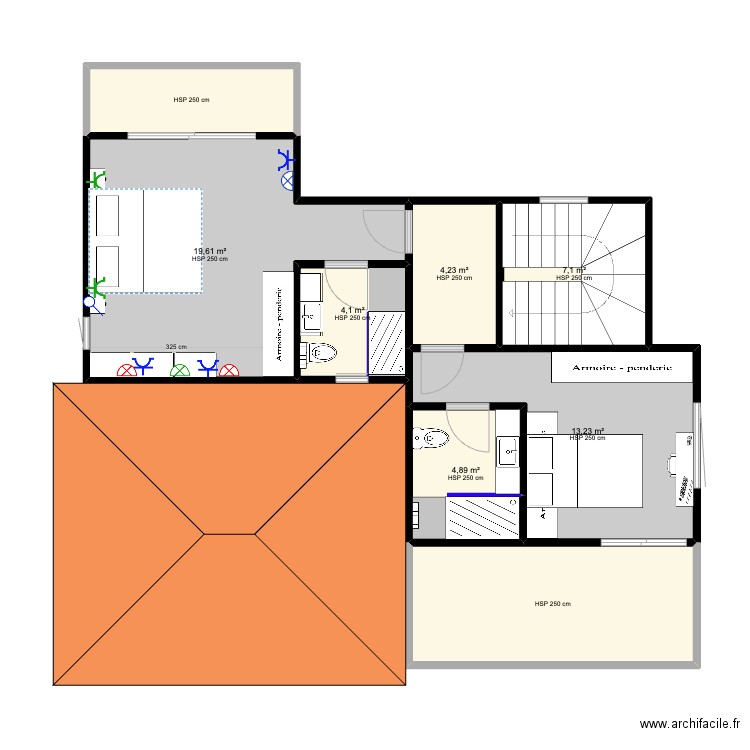 Goldra 2tage sldb. Plan de 15 pièces et 139 m2