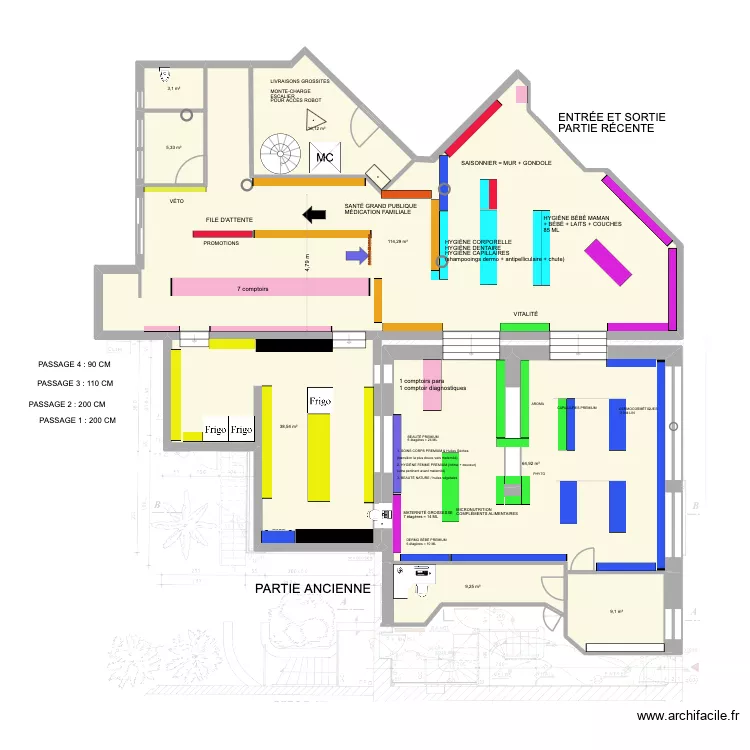 Plan pharmacie Enti&egrave;re 22. Plan de 