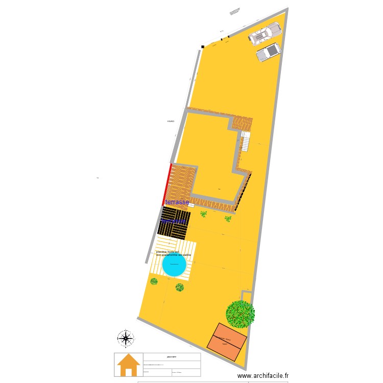 plan de masse 12 trs du cerisier 13016 avec abri de jardin. Plan de 1 pièce et 90 m2