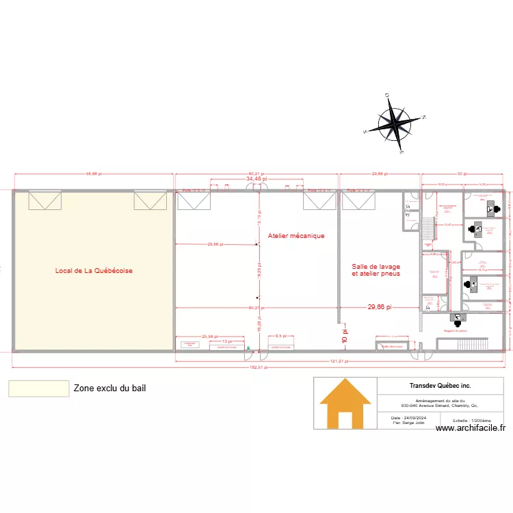 20240621 940 Plan section bureaux. Plan de 