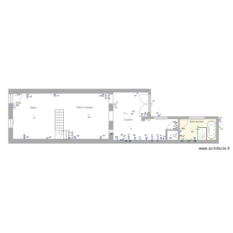 lorenzo rezdzchaus. Plan de 3 pièces et 48 m2