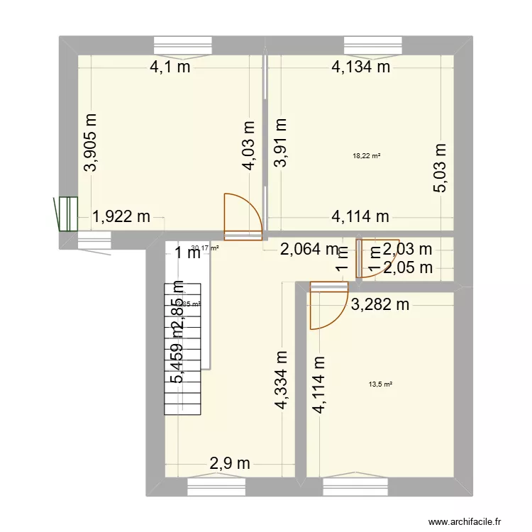 maison 1er etage. Plan de 4 Pièces et 68 m² maison 1er etage. Plan de 4 Pièces et 68 m²