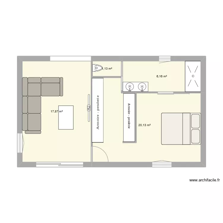 idee plan. Plan de 4 Pièces et 45 m²