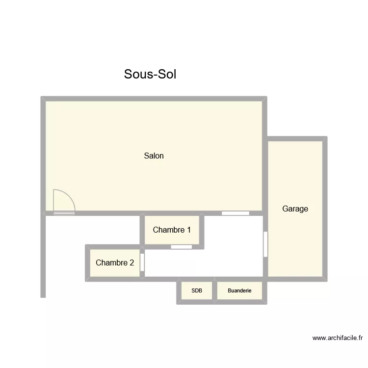 sous sol. Plan de 6  et 19 m²