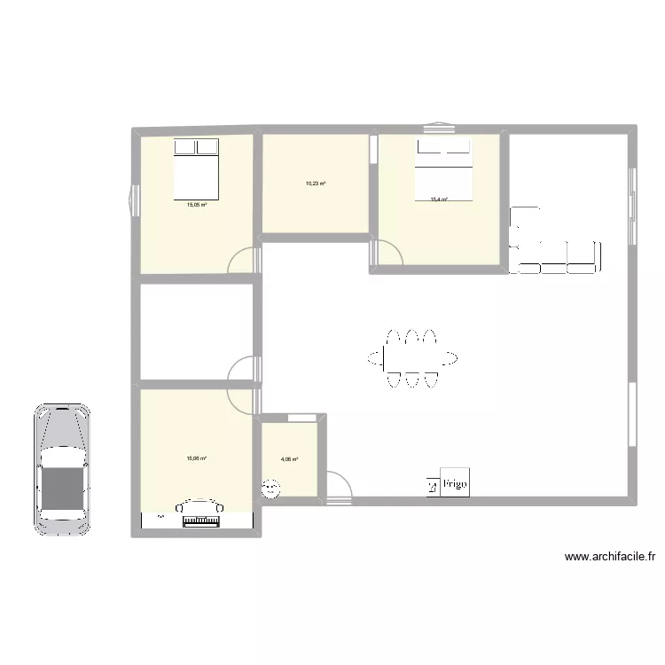coridon. Plan de 5  et 60 m²