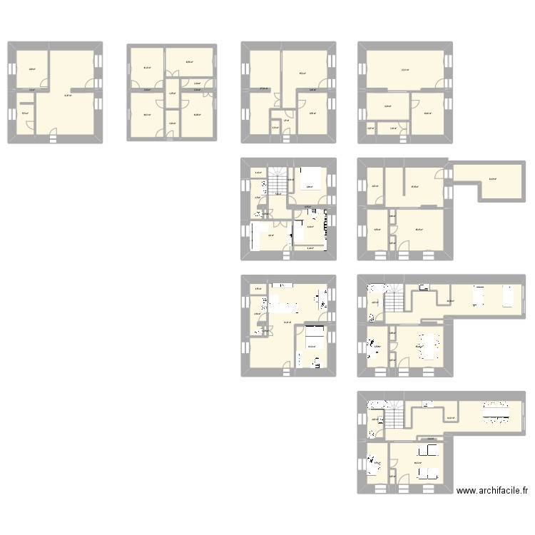 Etage 1 2. Plan de 58 pièces et 473 m2