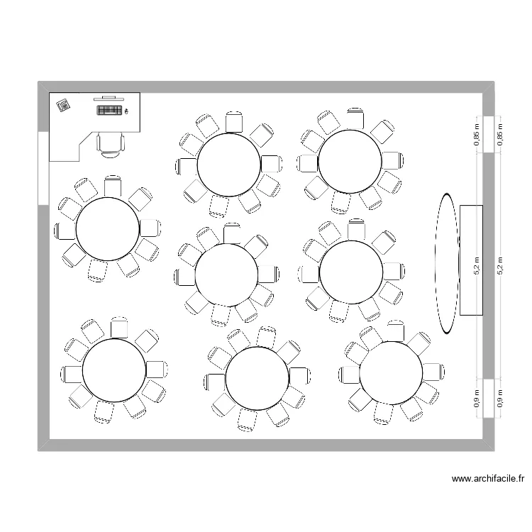 S&eacute;choir Tables rondes . Plan de 