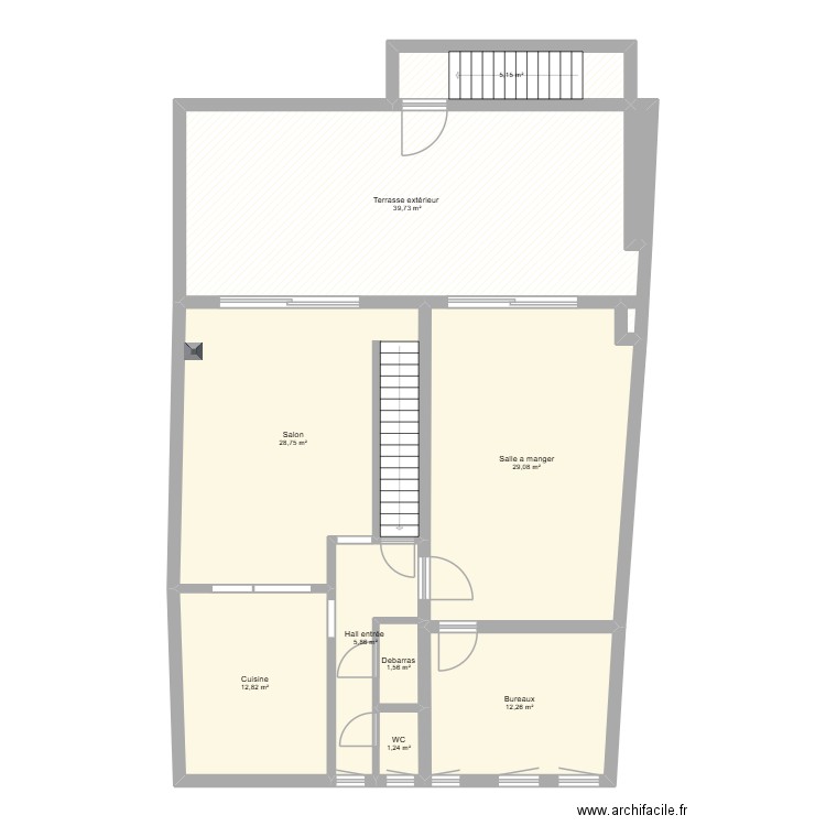 Etage 1. Plan de 10 pièces et 137 m2