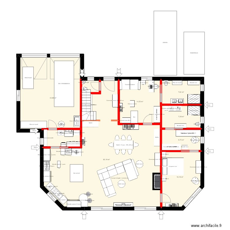 Palau 7. Plan de 7 pièces et 177 m2