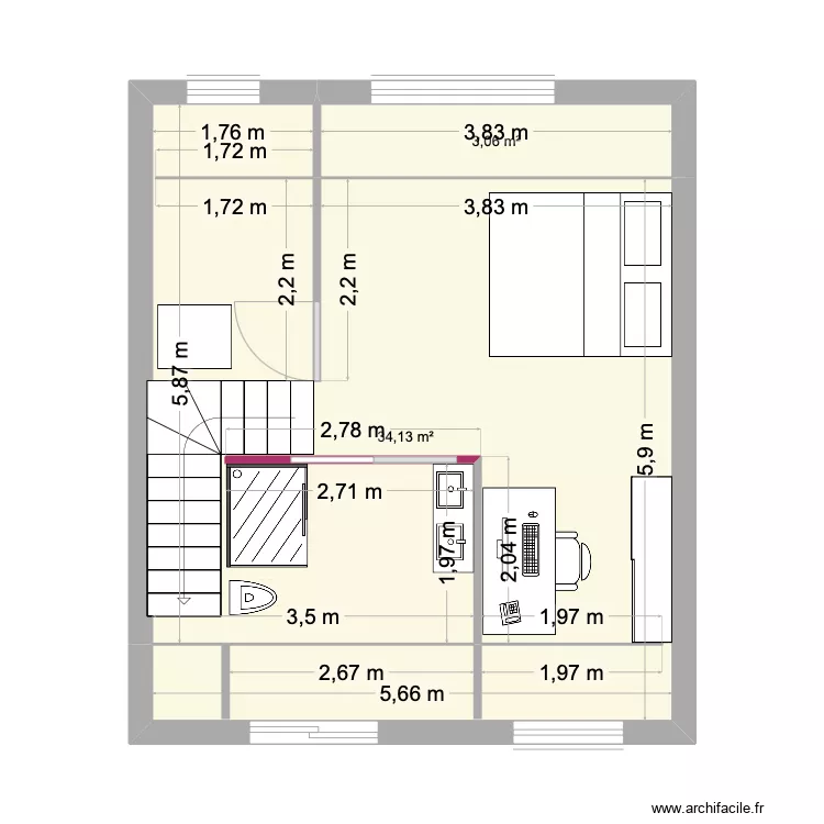 Comble plan N°2. Plan de Comble plan N°2. Plan de