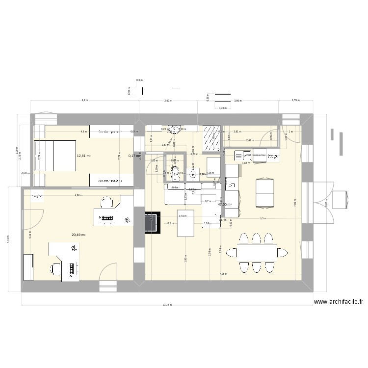 139. Plan de 5 pièces et 82 m2