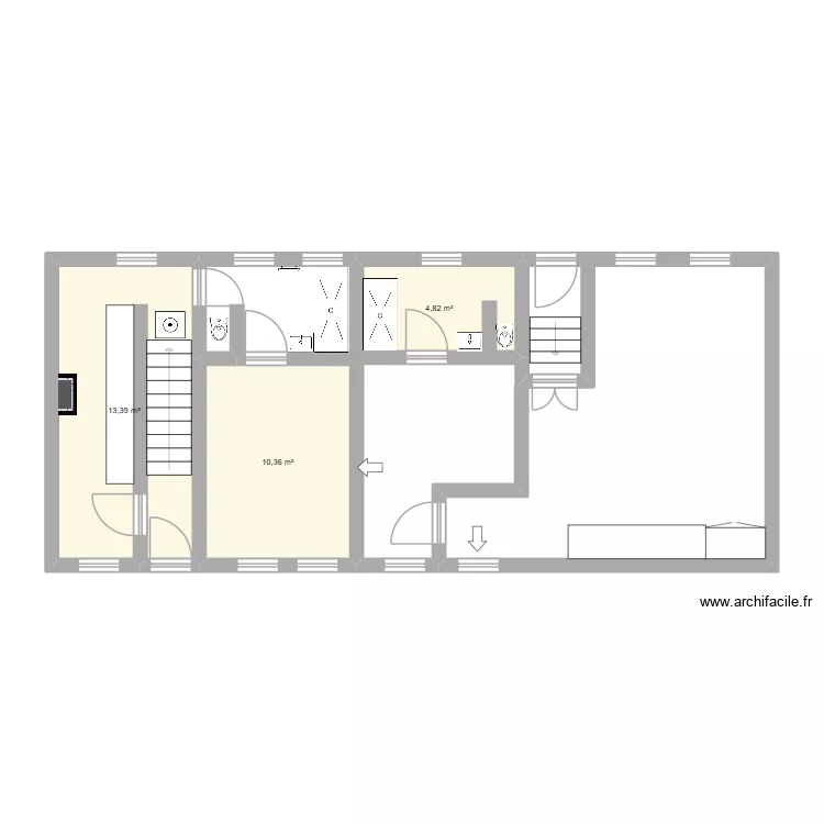 REZ. Plan de 3  et 29 m²