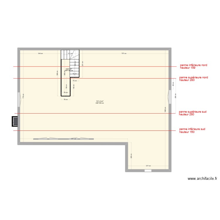 démolition maison PAU ETAGE version 23/12. Plan de 2 pièces et 106 m2