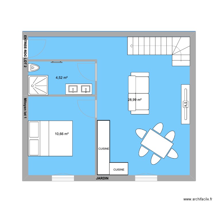 RDC LOT 2. Plan de 0 pièce et 0 m2