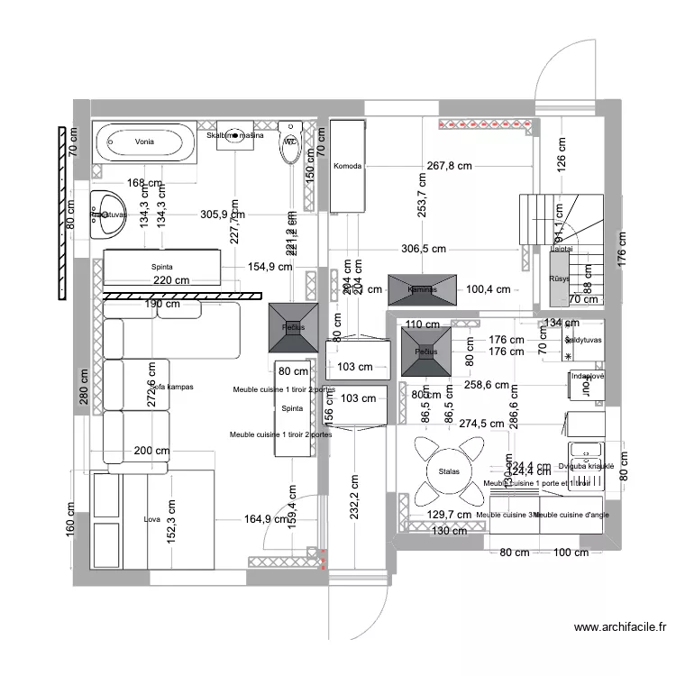 Pirmas aukstas. Plan de 