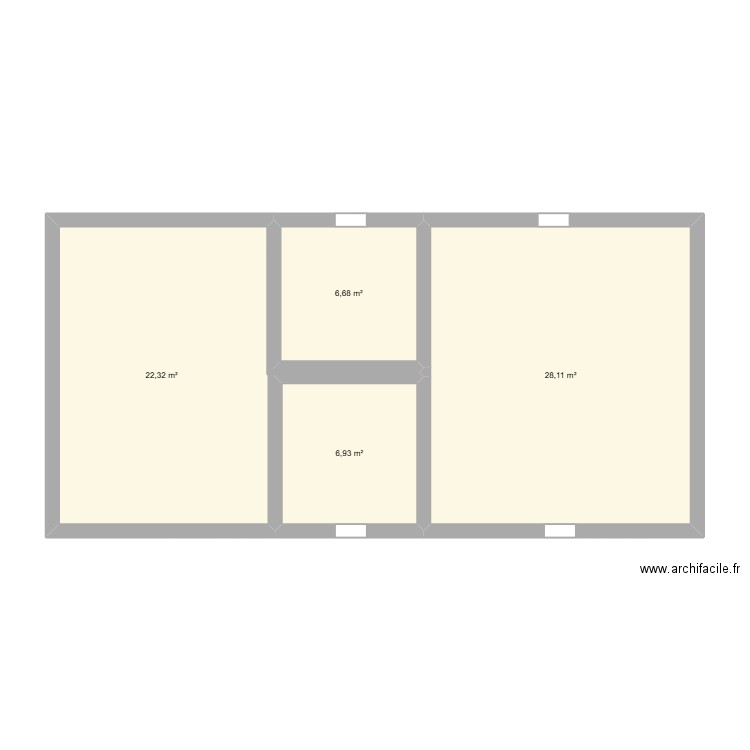 Plan d'amenagement Hub comm. Plan de 4 pièces et 64 m2