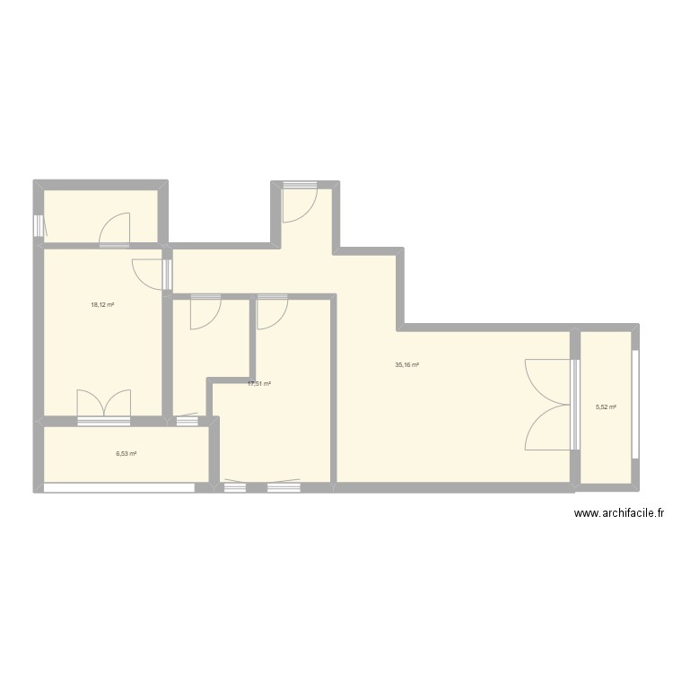 Apartamenti F23. Plan de 5 pièces et 83 m2