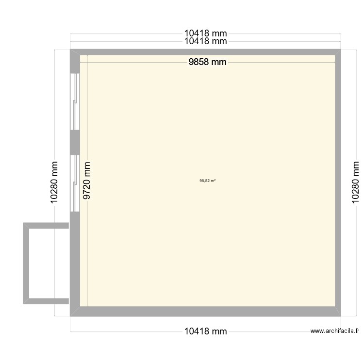 anass. Plan de 1 pièce et 96 m2