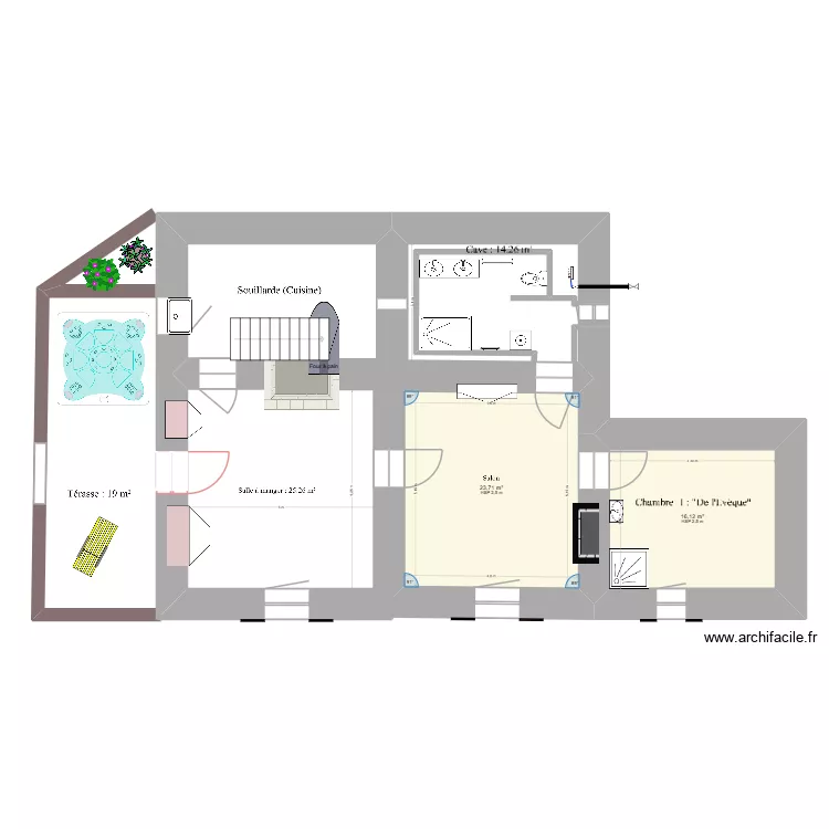 Aveyron. Plan de 2  et 40 m²