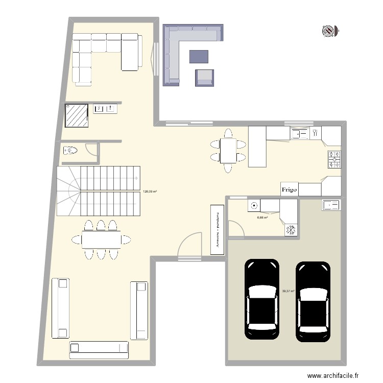 PLAN 2. Plan de 3 pièces et 172 m2