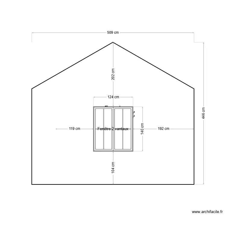 facade sud avant menuiserie bois simple vitrage. Plan de 