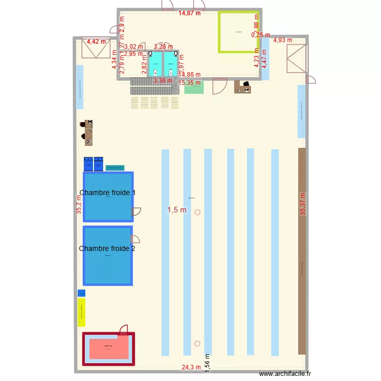 Plan RDC THERELYS REPARTITION. Plan de 7  et 981 m²
