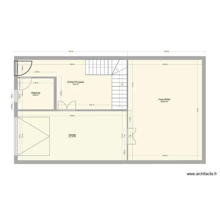 PV 0. Plan de 4  et 71 m²