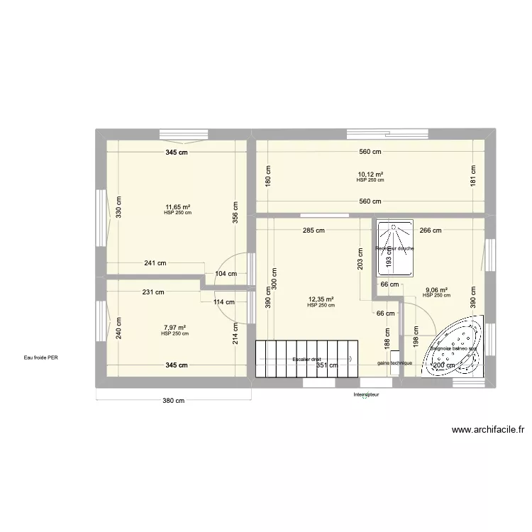 REZ SUPERIEUR plancher chauffant . Plan de 