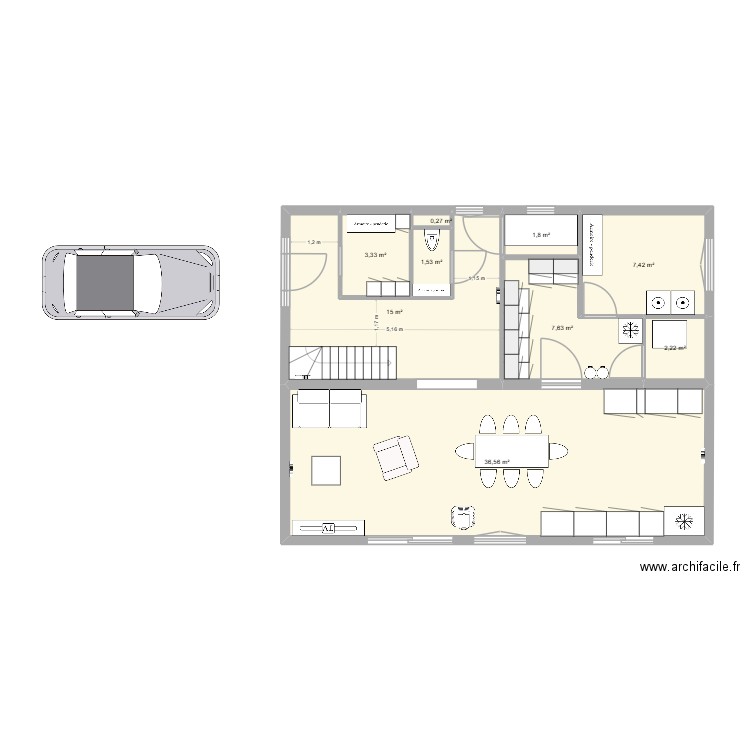 nouveau plan 3.1. Plan de 22 pièces et 153 m2