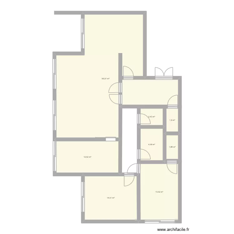 116m2. Plan de 8  et 110 m²