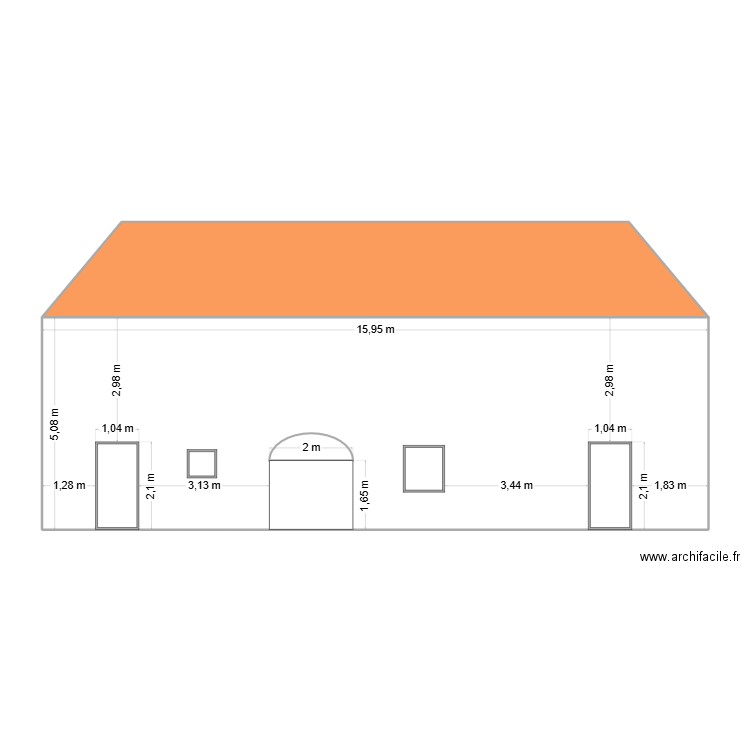 FACE SUD. Plan de 2 pièces et 113 m2