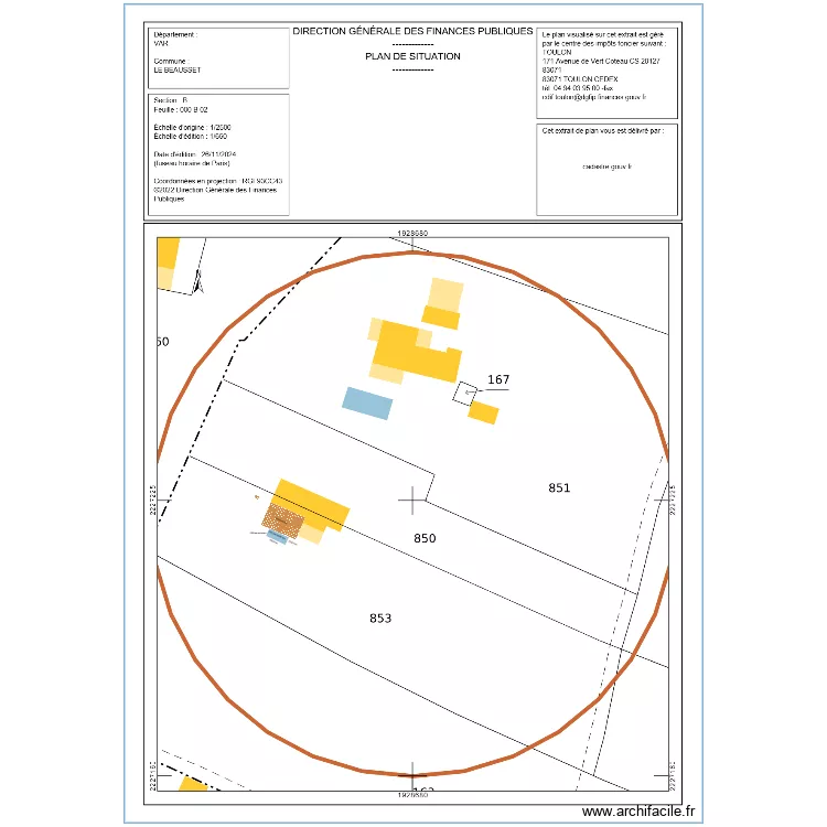 plan de masse ALUNNI. Plan de 